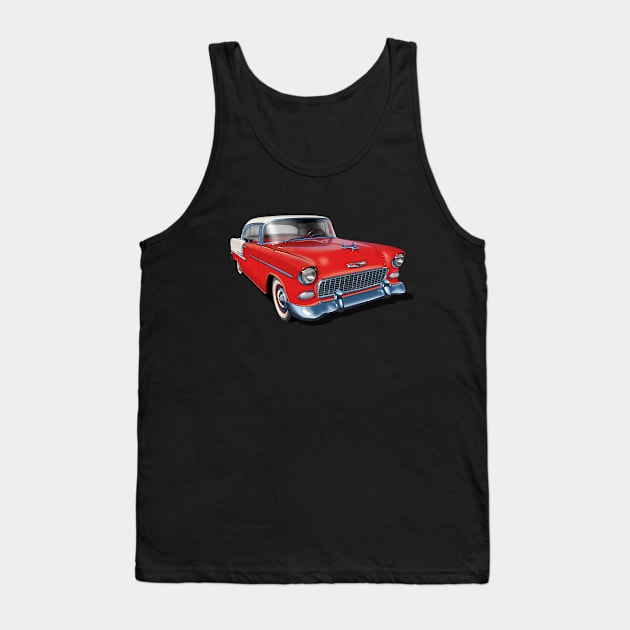 1955 Chevrolet in red Tank Top by candcretro